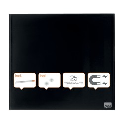 TABLA MAGNETICA STICLA 30*30 CM NEAGRA+ACCESORII DIAMOND NOBO