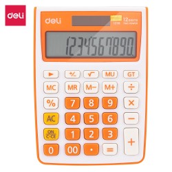 CALCULATOR BIROU 12DIG ALB-PORTOCALIU 1238 DELI