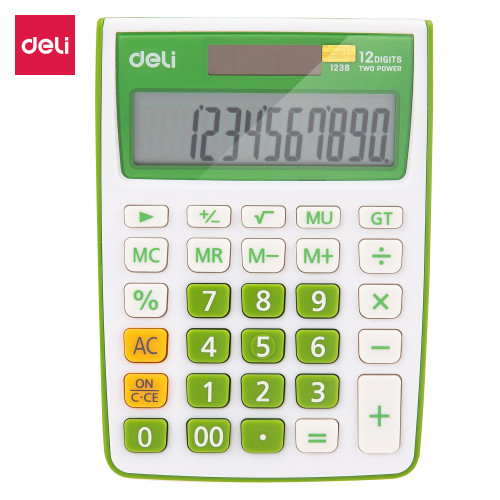 CALCULATOR BIROU 12DIG ALB-VERDE 1238 DELI