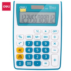 CALCULATOR BUZUNAR 12DIG ALB-ALBASTRU 1122 DELI