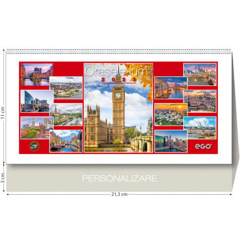 CALENDAR BIROU ORASELE LUMII 13 FILE 213*110MM EGO