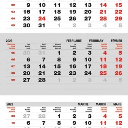 CALENDAR PERETE TRIPTIC PLIAT 3X12 FILE 330*480MM EGO