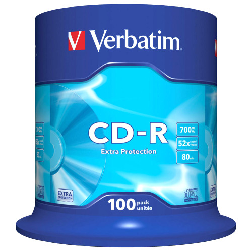 CD-R 100/SET VERBATIM 700MB 52X EP 43411