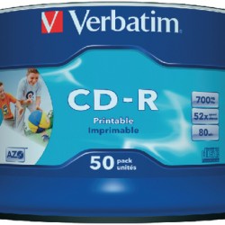 CD-R PRINTABIL 50/SET VERBATIM 700MB 52X 43438