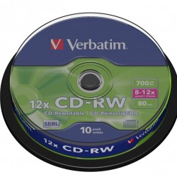 CD-RW 10/SET VERBATIM 700MB 12X 43480