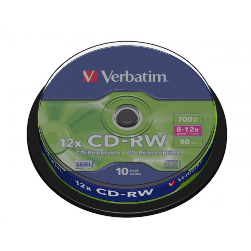 CD-RW 10/SET VERBATIM 700MB 12X 43480