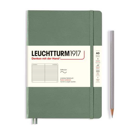 CAIET A5 DR COP. FLEXIBILA OLIVE LEUCHTTURM