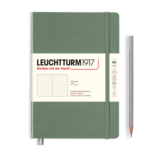 CAIET A5 PUNCTAT COP. FLEXIBILA OLIVE LEUCHTTURM