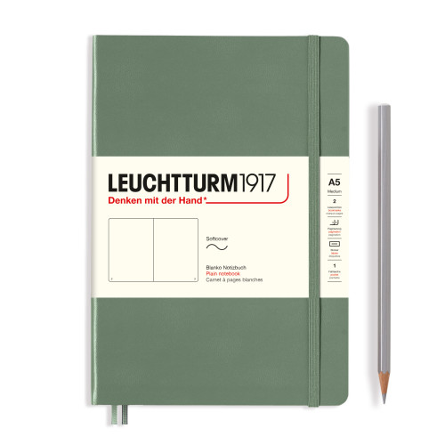 CAIET A5 VELIN COP. FLEXIBILA OLIVE LEUCHTTURM
