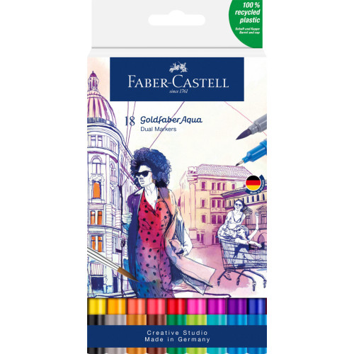 MARKER SOLUBIL 2 CAPETE SET 18 BUC GOLDFABER FABER-CASTELL