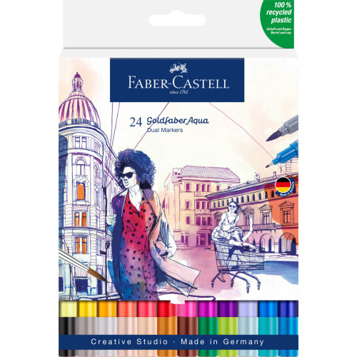 MARKER SOLUBIL 2 CAPETE SET 24 BUC CANDY SHOP GOLDFABER FABER-CASTELL