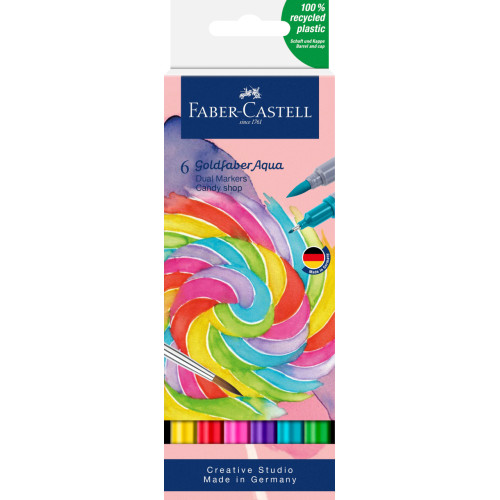 MARKER SOLUBIL 2 CAPETE SET 6 BUC CANDY SHOP GOLDFABER FABER-CASTELL