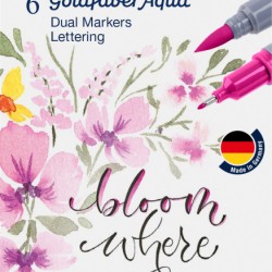 MARKER SOLUBIL 2 CAPETE SET 6 BUC LETTERING GOLDFABER FABER-CASTELL