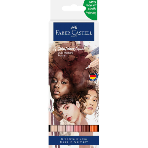 MARKER SOLUBIL 2 CAPETE SET 6 BUC PORTRET GOLDFABER FABER-CASTELL