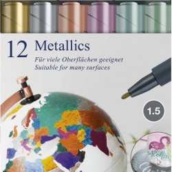 SET 12 BUC MARKER METALLICS FABER-CASTELL