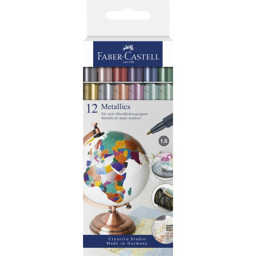 SET 12 BUC MARKER METALLICS FABER-CASTELL