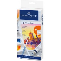 TEMPERA ACUARELE 12 CULORI 9ML + PALETA FABER-CASTELL