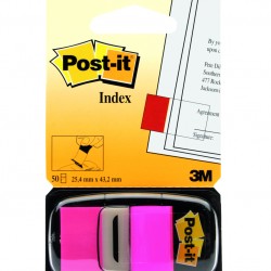 INDEX PLASTIC 25.4*43.7 MM ROZ NEON POST-IT 3M