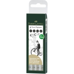 LINER ECO PIGMENT SET 4 BUC FABER-CASTELL