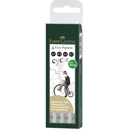 LINER ECO PIGMENT SET 4 BUC FABER-CASTELL