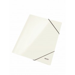 MAPA CARTON CU ELASTIC ALB METALIZAT WOW LEITZ