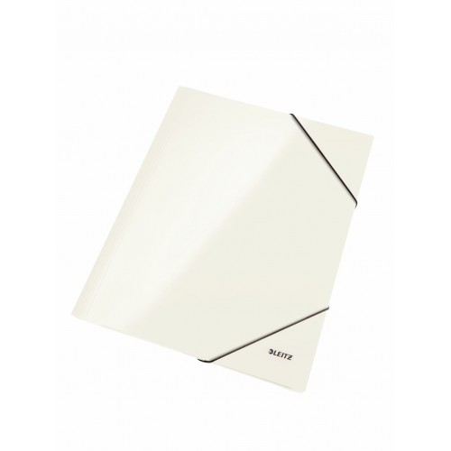 MAPA CARTON CU ELASTIC ALB METALIZAT WOW LEITZ