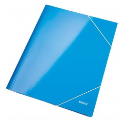 MAPA CARTON CU ELASTIC ALBASTRU METALIZAT WOW LEITZ