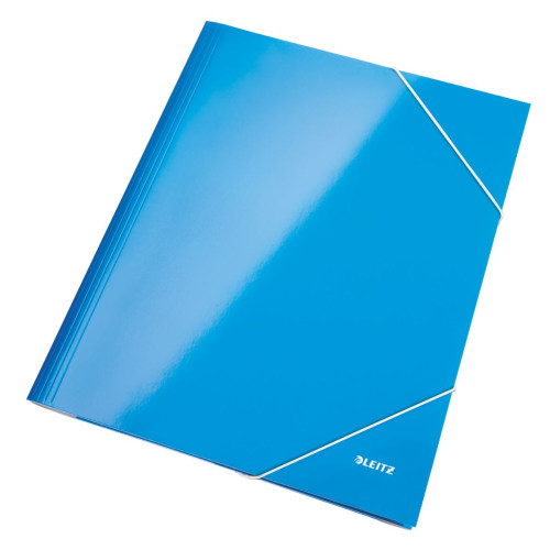 MAPA CARTON CU ELASTIC ALBASTRU METALIZAT WOW LEITZ