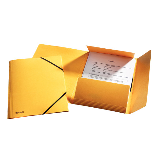 MAPA CARTON CU ELASTIC LUX GALBENA ESSELTE