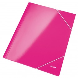 MAPA CARTON CU ELASTIC ROZ METALIZAT WOW LEITZ