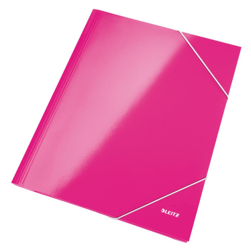 MAPA CARTON CU ELASTIC ROZ METALIZAT WOW LEITZ