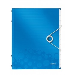 MAPA PLASTIC 12 COMPARTIMENTE ALBASTRU METALIZAT WOW LEITZ
