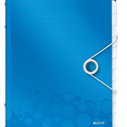 MAPA PLASTIC 12 COMPARTIMENTE ALBASTRU METALIZAT WOW LEITZ