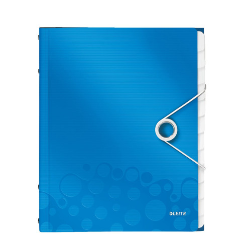 MAPA PLASTIC 12 COMPARTIMENTE ALBASTRU METALIZAT WOW LEITZ