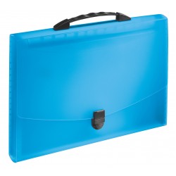 MAPA PLASTIC 12 COMPARTIMENTE CU MANER ALBASTRA VIVIDA ESSELTE