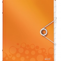 MAPA PLASTIC 12 COMPARTIMENTE PORTOCALIU METALIZAT WOW LEITZ