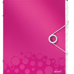 MAPA PLASTIC 12 COMPARTIMENTE ROZ METALIZAT WOW LEITZ