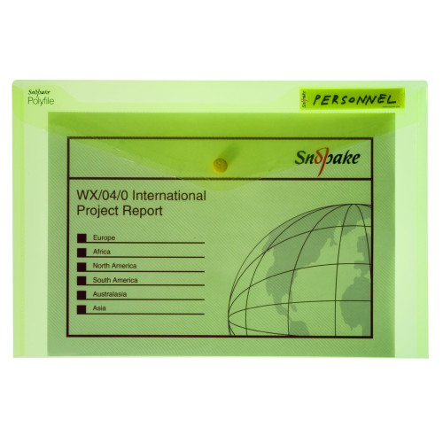 MAPA PLASTIC CU BUTON A4 GALBENA POLYFILE SNOPAKE