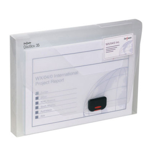 MAPA PLASTIC CU CLIP 3.5CM ALBA TRANSPARENTA DOCBOX SNOPAKE