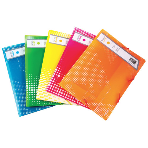 MAPA PLASTIC CU ELASTIC 1,5CM ROZ NEON NOKI