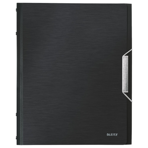 MAPA PLASTIC CU ELASTIC 12 COMPARTIMENTE NEGRU SATIN STYLE LEITZ