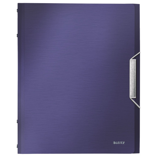 MAPA PLASTIC CU ELASTIC 6 COMPARTIMENTE ALBASTRU-VIOLET LEITZ