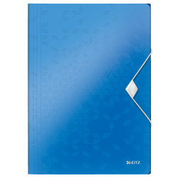 MAPA PLASTIC CU ELASTIC ALBASTRU METALIZAT WOW LEITZ
