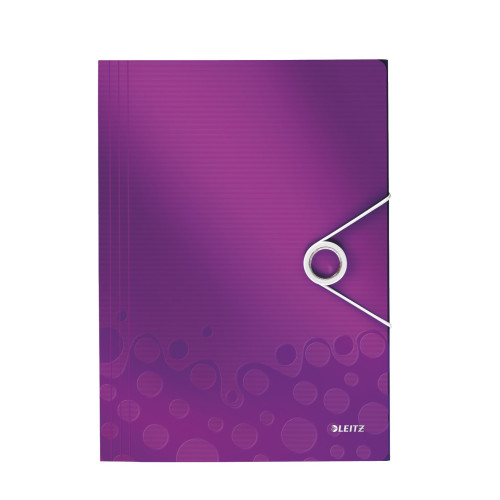 MAPA PLASTIC CU ELASTIC MOV METALIZAT WOW LEITZ
