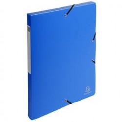 MAPA PLASTIC CU ELASTIC SI BURDUF 2.5CM ALBASTRU EXACOMPTA