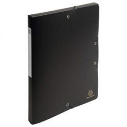 MAPA PLASTIC CU ELASTIC SI BURDUF 2.5CM NEGRU EXACOMPTA