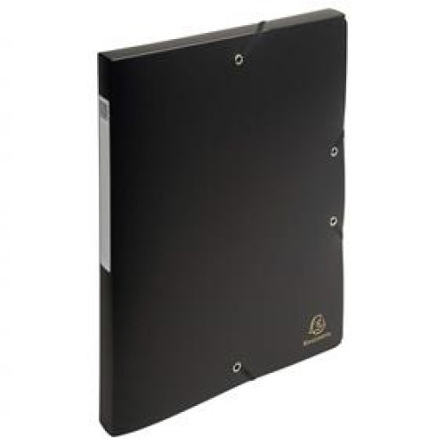 MAPA PLASTIC CU ELASTIC SI BURDUF 2.5CM NEGRU EXACOMPTA