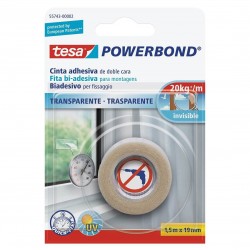 BANDA DUBLU ADEZIVA TRANSPARENTA 1.5M 19MM TESA