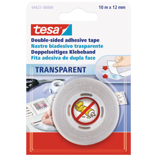 BANDA DUBLU ADEZIVA TRANSPARENTA 10M 12MM TESA