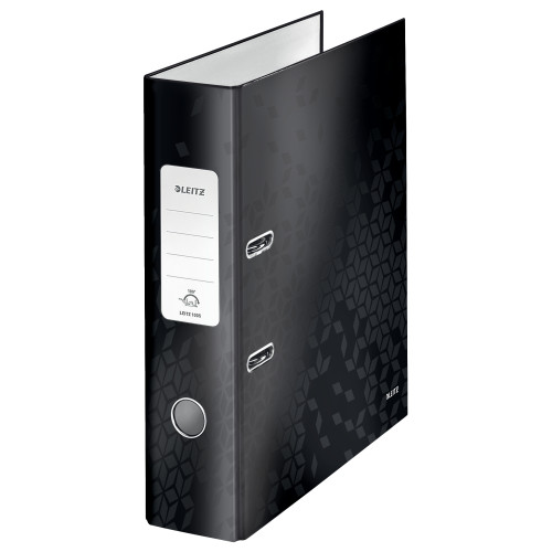 BIBLIORAFT PLASTIFIAT 8CM 180GRADE NEGRU WOW LEITZ